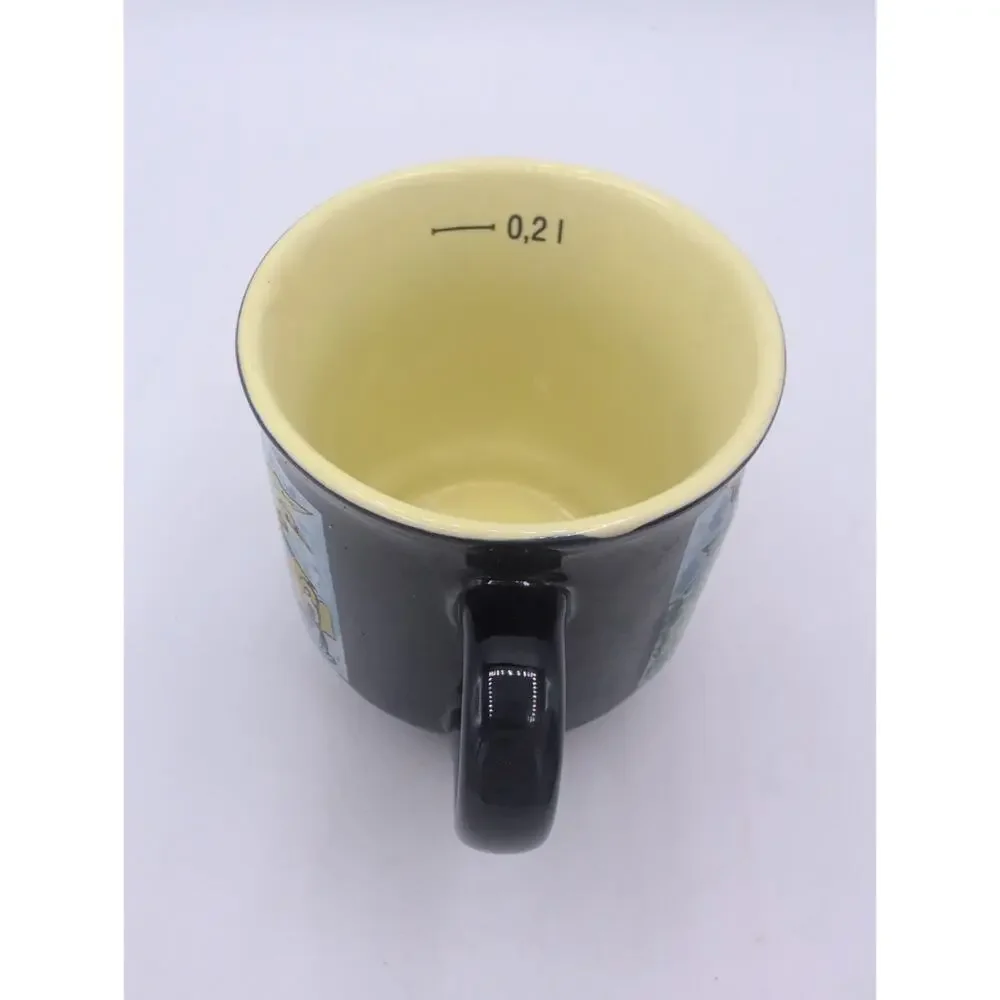 Small German Mug Cup Wiesbadener Sternschnuppenmarkt Christmas Theme Blue Yellow